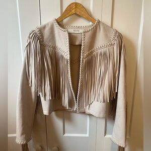 ZARA Faux Suede Fringe Jacket